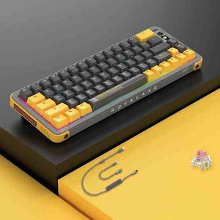 FOETOR Y68 Wireless 2.4G Multi-bluetooth Charging Gaming Keyboard(Grey Yellow)