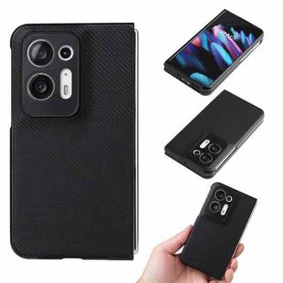 For OPPO Find N2 Carbon Fiber Texture Leather Phone Case(Black)