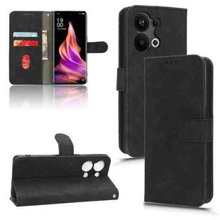 For OPPO Reno9 Pro+ 5G Skin Feel Magnetic Flip Leather Phone Case(Black)