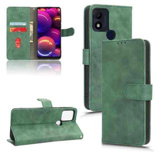 For TCL 305i Skin Feel Magnetic Flip Leather Phone Case(Green)