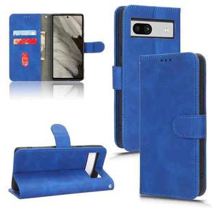 For Google Pixel 7a Skin Feel Magnetic Flip Leather Phone Case(Blue)