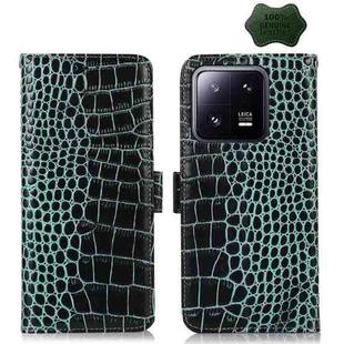 For Xiaomi 13 Pro Crocodile Top Layer Cowhide Leather Phone Case(Green)