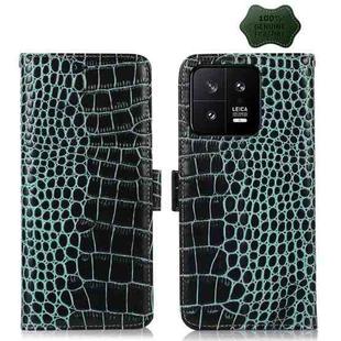 For Xiaomi 13 Crocodile Top Layer Cowhide Leather Phone Case(Green)
