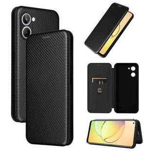 For Realme 10 4G Carbon Fiber Texture Flip Leather Phone Case(Black)