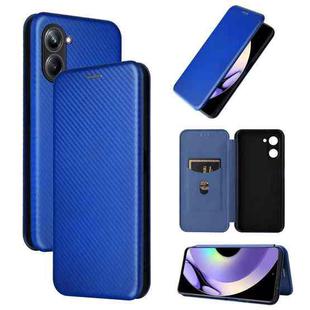 For Realme 10 Pro Carbon Fiber Texture Flip Leather Phone Case(Blue)