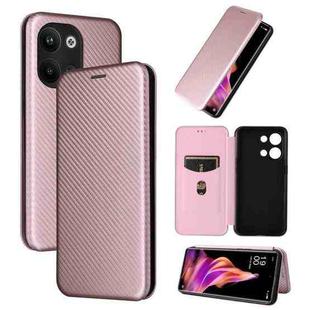 For OPPO Reno9 / Reno9 Pro 5G Carbon Fiber Texture Flip Leather Phone Case(Pink)