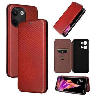 For OPPO Reno9 / Reno9 Pro 5G Carbon Fiber Texture Flip Leather Phone Case(Brown)