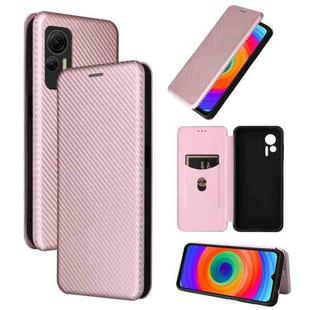 For Ulefone Note 14 Carbon Fiber Texture Flip Leather Phone Case(Pink)