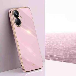 For Realme 10 Pro+ XINLI Straight Edge 6D Electroplate TPU Phone Case(Cherry Purple)