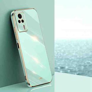 For Xiaomi Redmi K60E XINLI Straight 6D Plating Gold Edge TPU Phone Case(Mint Green)