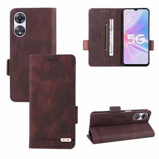 For OPPO A58 5G Magnetic Clasp Leather Phone Case(Brown)