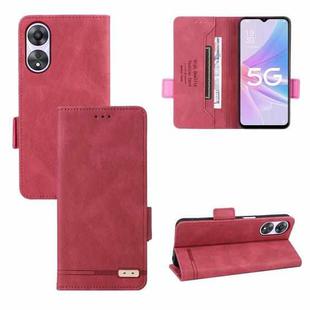 For OPPO A58 5G Magnetic Clasp Leather Phone Case(Red)