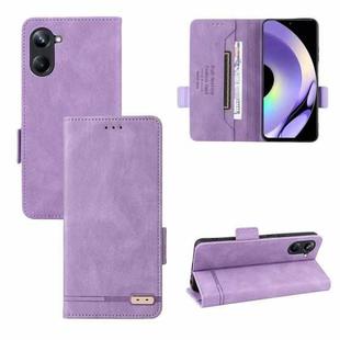 For Realme 10 Pro Magnetic Clasp Leather Phone Case(Purple)