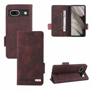 For Google Pixel 7a Magnetic Clasp Leather Phone Case(Brown)