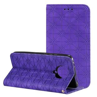 For Xiaomi Redmi K30 Pro Lucky Flowers Embossing Pattern Magnetic Horizontal Flip Leather Case with Holder & Card Slots(Purple)