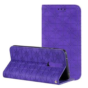 For Xiaomi Redmi 8A Lucky Flowers Embossing Pattern Magnetic Horizontal Flip Leather Case with Holder & Card Slots(Purple)