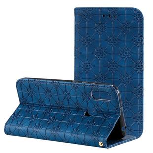 For Huawei Honor 8A 2020 / Y6 2019 Lucky Flowers Embossing Pattern Magnetic Horizontal Flip Leather Case with Holder & Card Slots(Dark Blue)