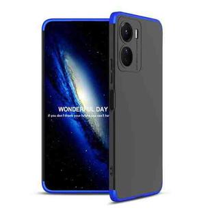 For vivo Y16 GKK Three Stage Splicing Full Coverage PC Phone Case(Black Blue)