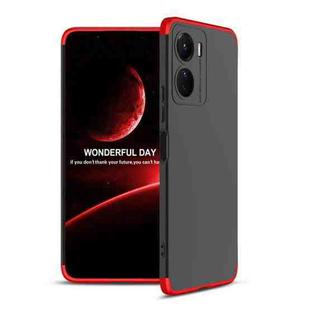 For vivo Y16 GKK Three Stage Splicing Full Coverage PC Phone Case(Black Red)
