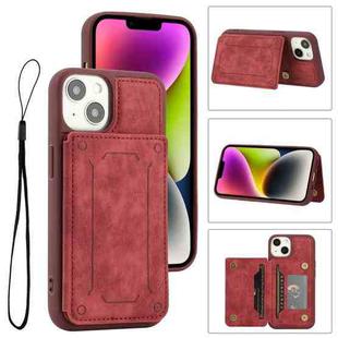 For iPhone 14 Dream Magnetic Back Cover Card Wallet Phone Case(Red)