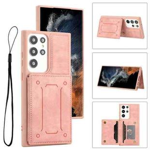 For Samsung Galaxy S21 Ultra 5G Dream Magnetic Back Cover Card Wallet Phone Case(Pink)