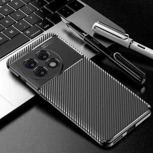For OnePlus 11 5G Carbon Fiber Texture Shockproof TPU Phone Case(Black)