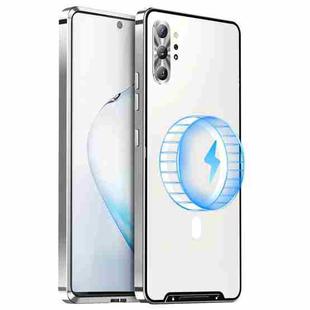 For Samsung Galaxy Note10+ MagSafe Magnetic Frosted Metal Phone Case(Silver)