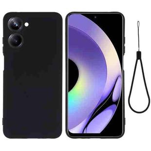 For Realme 10 4G Color Liquid Silicone Phone Case(Black)