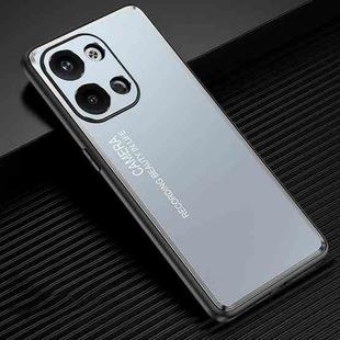 For OPPO Reno9 Frosted Metal Phone Case(Blue)