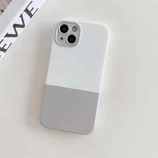 For iPhone 12 3 in 1 Liquid Silicone Phone Case(White + Silver)