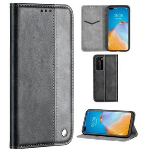 For Huawei P40 Pro Business Solid Color Stitching Multifunctional Horizontal Flip Leather Case with Bracket & Card Slots(Grey)