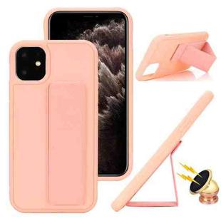 For iPhone 14 Skin Feel Wrist Holder Phone Case(Pink)
