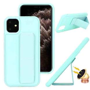 For iPhone 12 Pro Max Skin Feel Wrist Holder Phone Case(Mint Green)