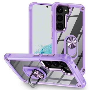 For Samsung Galaxy S23 5G TPU + PC Lens Protection Phone Case with Ring Holder(Purple)