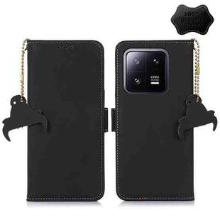 For Xiaomi 13 Pro Genuine Leather Magnetic RFID Leather Phone Case(Black)