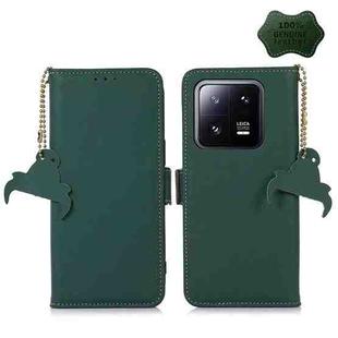 For Xiaomi 13 Pro Genuine Leather Magnetic RFID Leather Phone Case(Green)