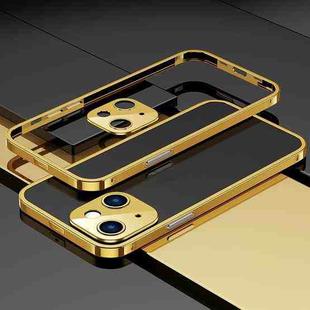 For iPhone 14 Electroplated Glossy Stainless Steel Phone Case(Gold)