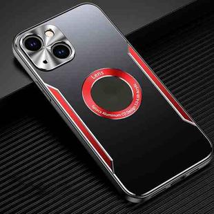 For iPhone 14 Plus Aluminum Alloy + TPU Phone Case(Black Red)