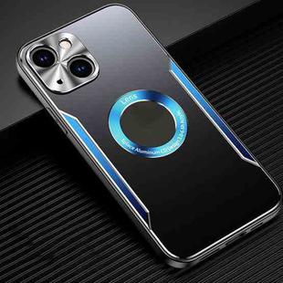 For iPhone 14 Plus Aluminum Alloy + TPU Phone Case(Black Blue)