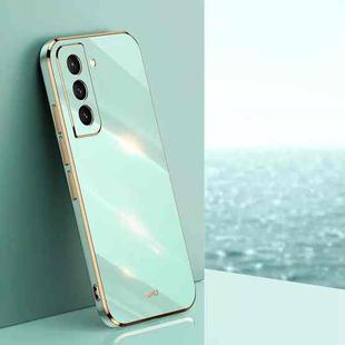 For Samsung Galaxy S21 5G XINLI Straight Edge 6D Electroplate TPU Phone Case(Mint Green)