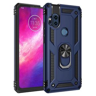 For Motorola One Hyper Shockproof TPU + PC Protective Case with 360 Degree Rotating Holder(Blue)