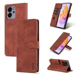 For Honor 80 SE AZNS Skin Feel Calf Texture Flip Leather Phone Case(Brown)