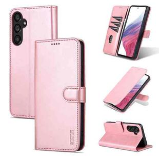 For Samsung Galaxy A34 5G AZNS Skin Feel Calf Texture Flip Leather Phone Case(Rose Gold)
