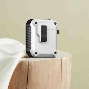 For AirPods 1 / 2 Eagle Shockproof Earphone Protective Case with Switch(White)