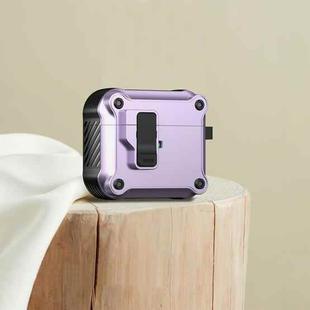 For AirPods 3 Eagle Shockproof Earphone Protective Case with Switch(Purple)
