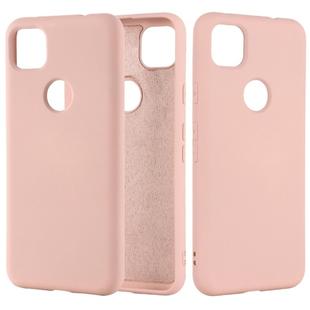 For Google Pixel 4a Pure Color Liquid Silicone Shockproof Full Coverage Case(Pink)