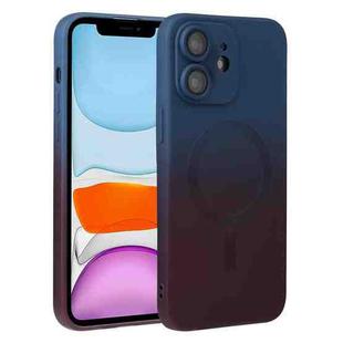 For iPhone 11 Liquid TPU Silicone Gradient MagSafe Phone Case(Blue Purple)