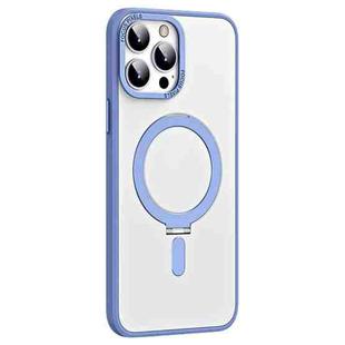 For iPhone 13 Pro Max Skin Feel MagSafe Shockproof Phone Case with Holder(Light Blue)