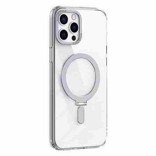 For iPhone 12 Pro Max Skin Feel MagSafe Shockproof Phone Case with Holder(White)