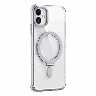For iPhone 11 Skin Feel MagSafe Shockproof Phone Case with Holder(White)